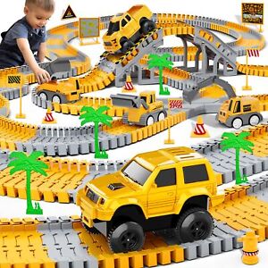 Kids Toys 253 PCS Construction Race Tracks Toy for 3 4 5 6 7 8 Year Old