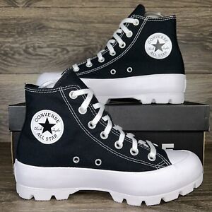 Converse Womens Chuck Taylor All Star Lugged High Black Platform Shoes Sneakers