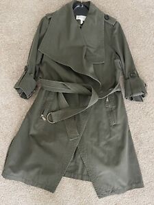 BCBG Generation Trench Coat Exaggerated Collar Size M