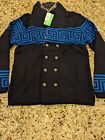 Suslo Couture Men's Heavyweight Sweater with Pockets Navy Blue size XXXL
