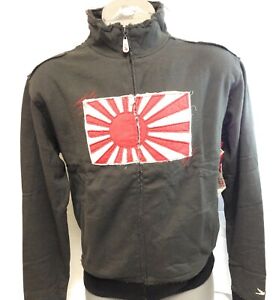 Mens David & Goliath Rising Sun Japan Dark Grey Zip Up Sweatshirt Jacket