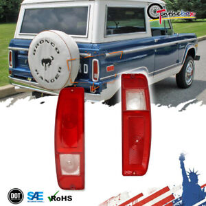 FOR 1967-72 FORD F100 F250 F350 & 67-77 BRONCO TAIL LIGHT LENS Pair RED NEW RARE (For: 1972 Ford F-100)