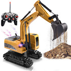 Onadrive Remote Control Excavator Toy, RC Excavator Toys Truck with Metal Shove