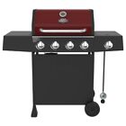 New ListingExpert Grill 4 Burner with Side Burner Propane Gas Grill in Red