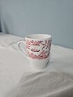 Vintage 10oz Churchill Pink Red Willow Mug Tea Cup w Asian Motif Made in England