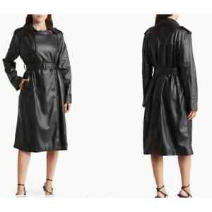 NSR Faux Leather Trench Coat NWOT XL