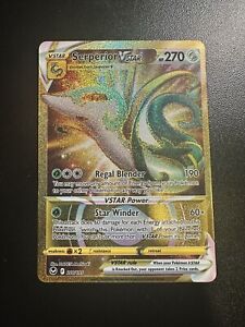 Pokemon TCG Serperior VSTAR Gold Secret Rare - 210/195 Silver Tempest NM/M