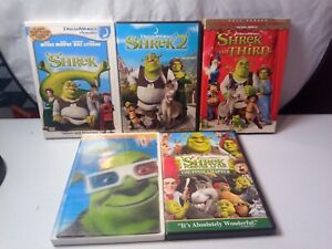 Shrek DVD Collection Lot/bundle - 4 Movies - 3D - Tested- Cleaned (See photos)