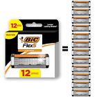 12 Refill Bic Flex 5 Refillable Razor Cartridges for Men Smooth and Comfortable
