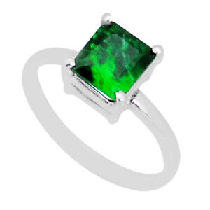 2.63cts Faceted Natural Green Maw Sit Sit 925 Sterling Silver Ring Size 7 Y2155