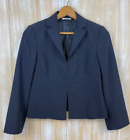 Akris Punto Navy Blue Short Blazer Jacket 100% Wool Women's Size 6