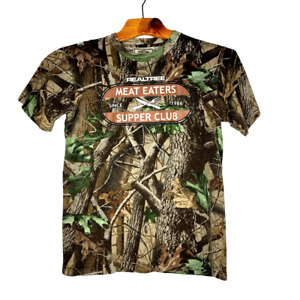 Realtree Meat Eaters Club T-Shirt Men's Size Large Green Camo Short Sleeve