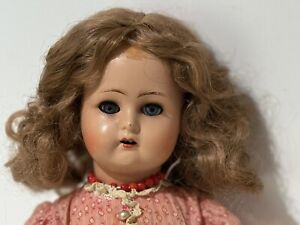 Antique German or French 15” Bisque And Compo Doll AM 390? Vintage Outfit