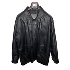 Emilio Volpi Men's Genuine Leather Jacket Italian Fashion Black Size Large