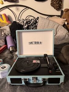 Victrola BT Suitcase Record Vinyl Player With 3 Speed Turntable  - Turquoise