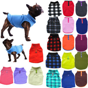 Dog Vest Jacket Clothes Warm Fleece Puppy Cat Sweater Shirt Outfit Small Pet _A