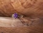 Kay Jewelers 14k Yellow Gold purple Amethyst solitaire Band Ring zales jared gtr