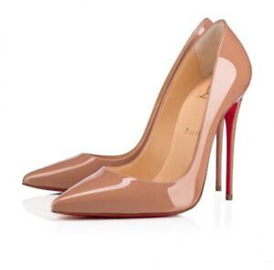 CHRISTIAN LOUBOUTIN   So Kate 120 mm Pumps  nude Patent leather heels size 37.5