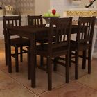 5 Pieces Dining Table Set Pine Wood Table with 4 Chairs Kitchen Funiture Suit