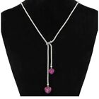 Kay jewelers mesh Sterling silver pink sapphire lab created heart Necklace