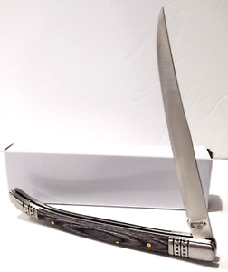 Cannon Spanish Style Long Toothpick Black Pakkawood Handles Folding Pocket Knife