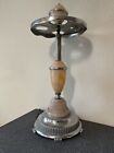 Vintage Art Deco Lighted Chrome Smoking Ashtray Stand Lamp Please Read!