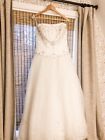 Pre-owned A-Line Wedding Dress Casablanca Strapless Ivory/silver Size 14 Altered