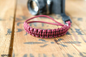 Paracord Camera Wrist Strap with Quick Release in Burgundy by apmots