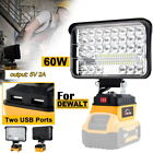 For Dewalt 20V Li-ion Battery LED Work Light w/USB Fast Charge Outdoor Lamps