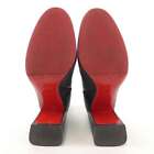 Christian Louboutin IT 35 Ankle Boots Black Leather Chunky Heels red sole bootie