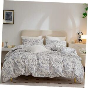 Duvet Cover Flowers, Brushed Microfiber 3 Pieces Floral Bedding Twin Floral-1
