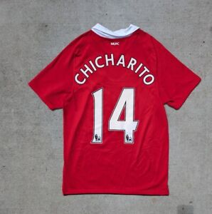 VINTAGE NIKE MANCHESTER UNITED 2010/2011 FOOTBALL JERSEY HOME SMALL CHICHARITO
