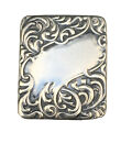 Antique Sterling Silver Stamp Case in Rococco Style w a Place to Monogram