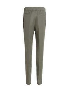 Brunello Cucinelli Men's Pleat Detailed Drawstring Trousers In Green