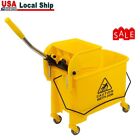 5.28 Gallon Mop Bucket With Wringer Combo Commercial Home Cleaning Cart US