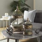 Deco 79 Metal Round Birdcage with Latch Lock Closure and Top Hook, Set of 2 2...