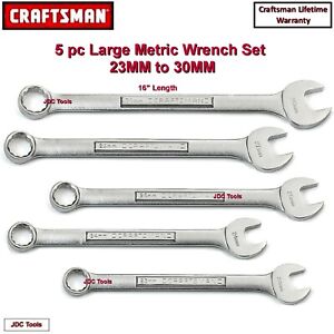 Craftsman 5 pc LARGE Metric Combination Wrench Set 23 24 25 27 30MM 12pt  6