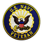 US NAVY VETERAN EMBROIDERED 3 inch IRON ON SEW ON PATCH
