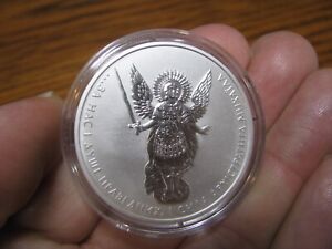 2015 Ukraine One Hryvnya Archangel Michael 1 Ounce Silver Coin Uncirculated  # A