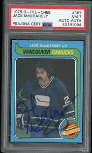 New Listing1979 OPC HOCKEY JACK MCILHARGEY #367 PSA/DNA 7 NM SIGNED BEAUTIFUL CARD!