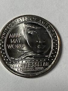 2022 P Anna May Wong quarter die chip on finger error coin