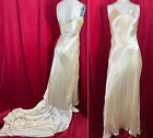 DRAMA Vintage 1930s Silk Bias Cut Lquid Slip w Train or Wedding Dress Budoir 30s