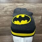Batman DC Comics Beanie Winter Hat Gray Black Yellow Youth One Size