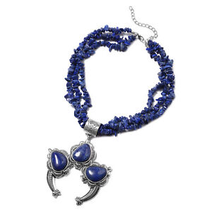 Necklace for Women Pendant Natural Lapis Lazuli Beads Size 18