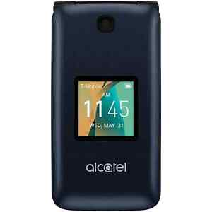 NEW Alcatel Go Flip - 4044N - 4GB - Blue (Unlocked) 4G LTE GSM Flip Cell Phone