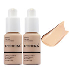 2 Pack PHOERA Foundation,Flawless Matte Liquid Foundation Makeup for Women。102 N
