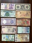 Gorgeous Lot of 10 Assorted World Paper Money Circulated Foreign Banknotes