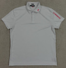 J. LINDEBERG Shirt Mens Extra Large White Golf Tour Tech Regular Fit Jersey Polo