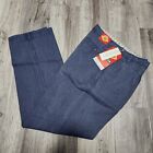 Baxter Mens Dress Pants 34x34 Blue Chino Cotton Pleated Vintage NWT