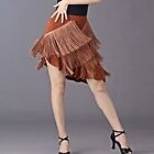 Lady Latin Tango Dance Skirt Cha-cha Ballroom Dancewear Asymmetric Tassel Modern